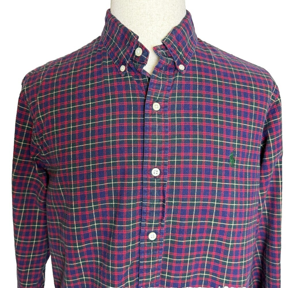 Ralph Lauren Men's Button Down, Sz XL, Red/Blue/Green Plaid Performance Flannel